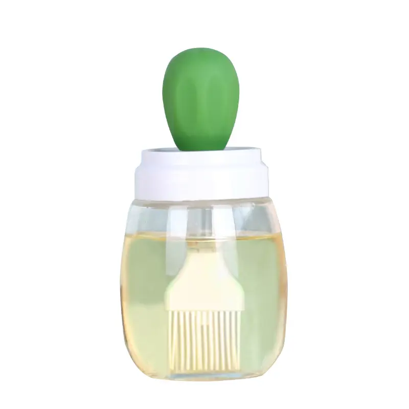 Yüksek sıcaklığa dayanıklı entegre yağ şişesi ev yeşil yağ fırçası 350ml beyaz sızdırmazlık halkası damla yağ değil