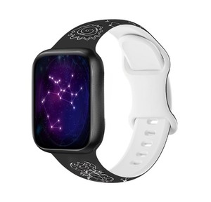 シリコン素材12星座白黒シリーズアップルウォッチ用42/44/45/49mm