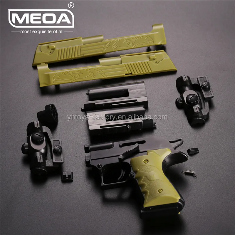 Mainan Penembak Luar Ruangan Bermain Senjata untuk Anak Laki-laki Blok Bangunan Mainan Senjata Gurun Elang DIY Pistol Senapan Dapat Api