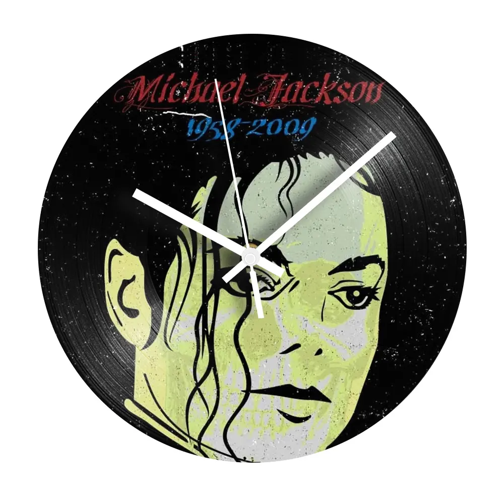 Adesivo de vinil personalizado, relógio de parede para bar, michael jackson, gravações de música, relógio