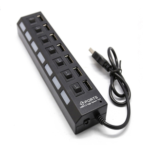 7端口usb 2.0/20集线器7 puertos带独立电源开关 - Product Image 1