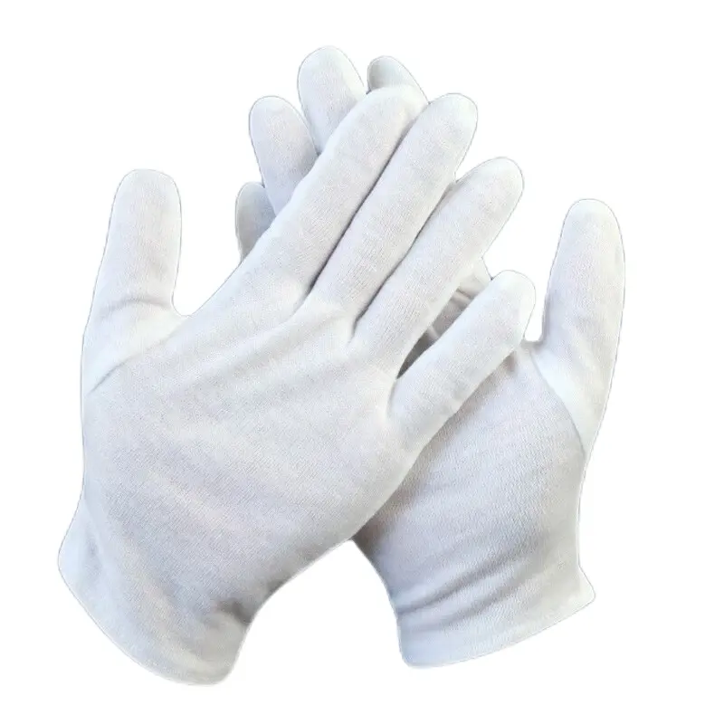 숙제 장갑 에티켓 흰 장갑 퍼포먼스 땀 방지 천 면장갑 두꺼워진 평균 사이즈 10 쌍