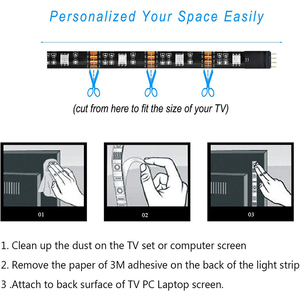 LEDバックライトTVLEDストリップ5VUSBAPPリモコン1600万RGB色変更音楽リズム防水LEDTVバックライト - Product Image 5