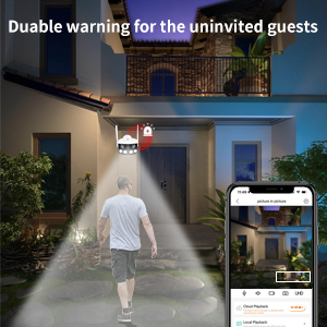 Sistema De Cámara De Seguridad De Visión Nocturna Colorida De 4MP ICSEE Bullet Lente Dual Luz Led Cámara Panorámica De Seguridad WiFi