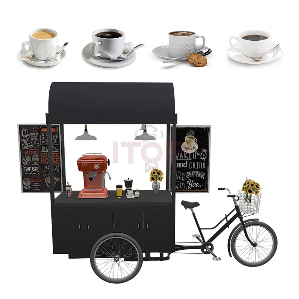 Tricycle de café de vélo de Snack pour la vente de commerce Mobile tricycle de crème glacée congélateur de Tricycle à vendre