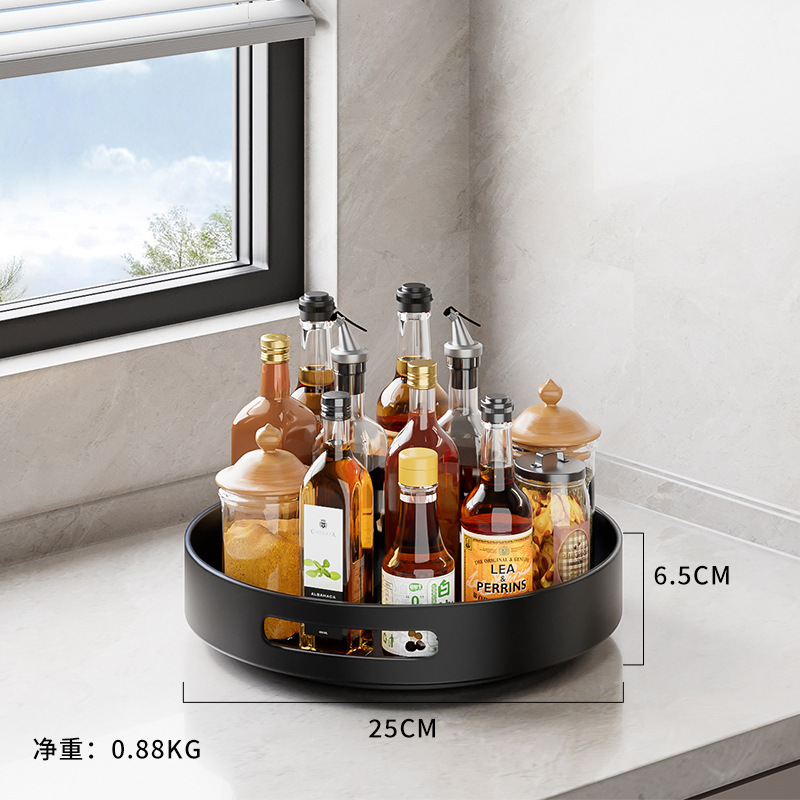 Black round plate, 25*25*6.5 (medium)
