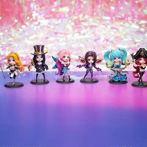 本物のギャルLOLリーグオブレジェンドギャルポップQバージョン置物ミステリーボックスカシャラックスアクションフィギュア異なるスタイルモデル - Product Image 1