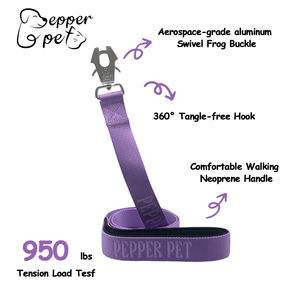 Pepper Pet High Strength Hunde leine mit lbs Zug festigkeit, Schnellverschluss-Aluminium haken, weichem, nicht brennendem Nylon - Product Image 2