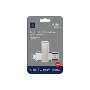 WiWU USB 3,2 Flash Drive Aleación de zinc Antioxidación Rotación de 360 ° 32 64 128 256GB Memoria Flash U Disco USB Tipo-C Interruptor de interfaz - Product Image 6