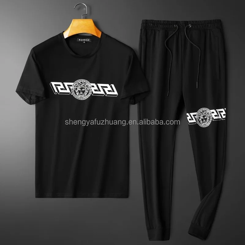 2022 Men's T-shirt Set Latest T-shirt Pants Set Factory Direct Sale