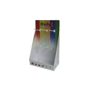 High Quality Cardboard Foldable Counter Display <strong>Stand</strong> with Hooks for Phone Accessories and Stationery OEM Customized - Product Image 4