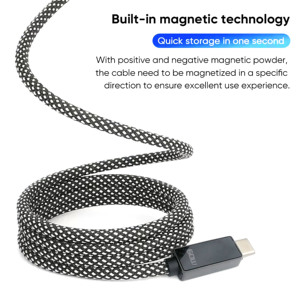 Usb C to Usb C <strong>Tidy</strong> Magnetic Absorption <strong>Cable</strong> Fast Charging 1000w Usb-c Phone Magnet Charger Magnetic <strong>Cable</strong> for Ip15 1M - Product Image 2