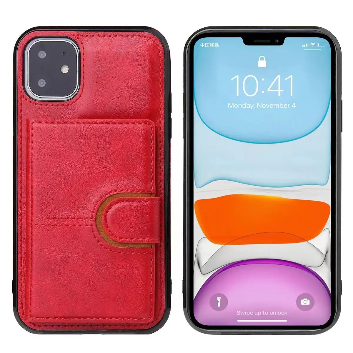 Penjualan pabrik casing ponsel dompet penutup kulit untuk iPhone pria desain penutup telepon bisnis untuk Samsung flip4