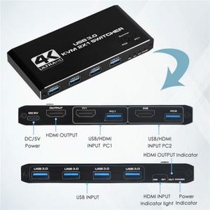 OEM Factory K2 Dual Computer Control 4K 60Hz USB <strong>3</strong>.0 <strong>KVM</strong> <strong>Switch</strong> 2 in <strong>1</strong> Out Adapter <strong>KVM</strong> <strong>Switch</strong> Adapter
