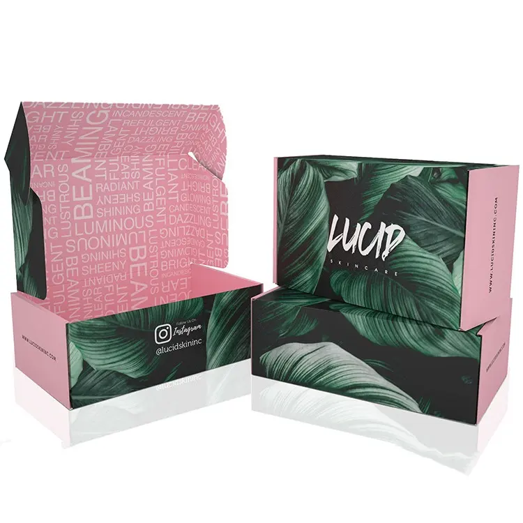 Boîte d'emballage d'autosoin avec logo personnalisé conception gratuite boîtes d'expédition de beauté naturelles écologiques boîte d'expédition en papier noir