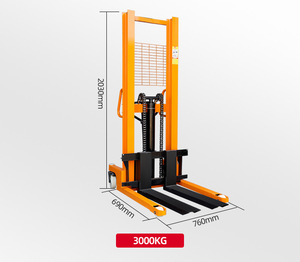 プロのカスタム高品質手動フォークリフト手動パレットフォークスタッカー1トン手動スタッカー - Product Image 6