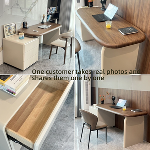Moderno nordico in legno massello scrivania semplice e intelligente Computer da scrivania con presa durevole cassetto di stoccaggio - Product Image 4