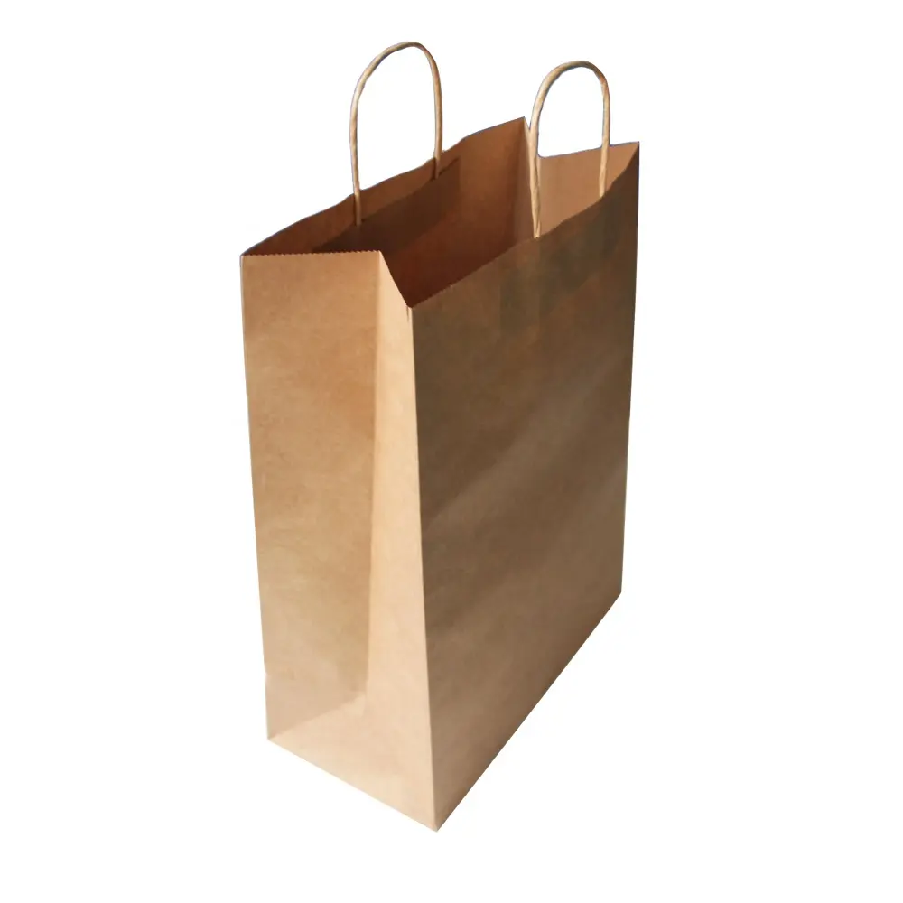 Bolsas de compras al por menor personalizadas Papel Kraft de colores con impresión offset hecho de materiales reciclados