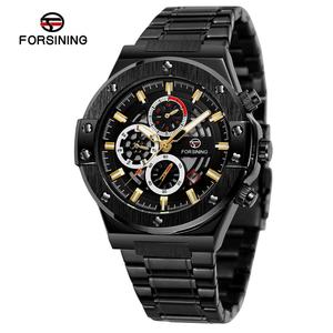 Forsining Water Resistant Acciaio Automatico Custom Meccanico Orologio Da Polso Da Uomo s Scheletro Multi Funzionale Data Settimana Automatico Orologi - Product Image 3