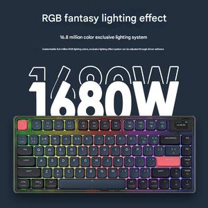 AK832专业有线/2.4G无线/BT 3模式低轮廓机械键盘USB RGB发光二极管灯游戏机械开关75% 键盘