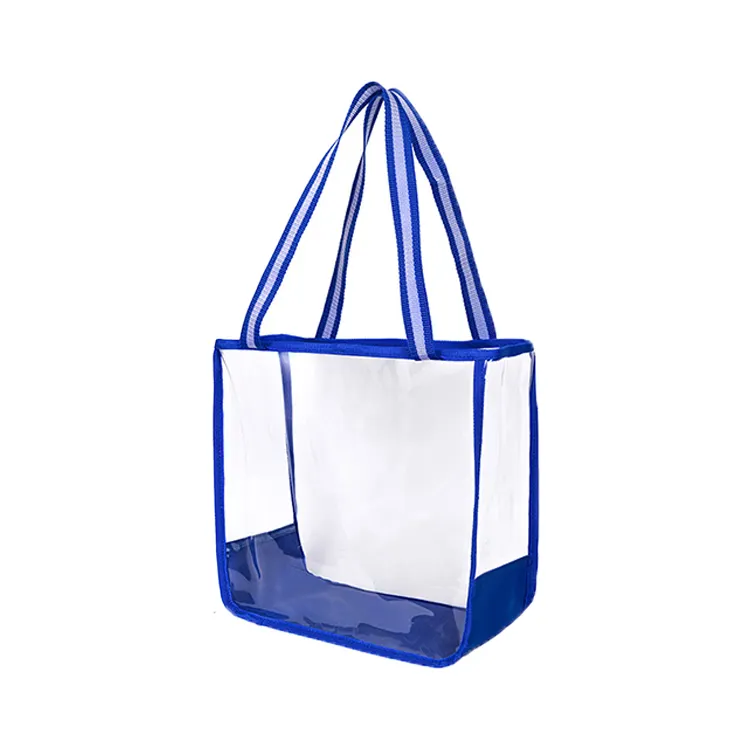 Fabrik Günstige Benutzer definierte Farbe Transparente Einkaufstasche Kunststoff Einkaufstasche Klare Poly Tasche
