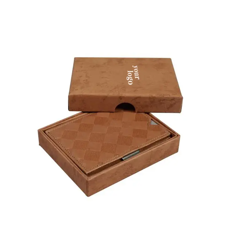 Couvercle personnalisé 2 pièces et boîte de base paquet portefeuille boîte portefeuille de luxe