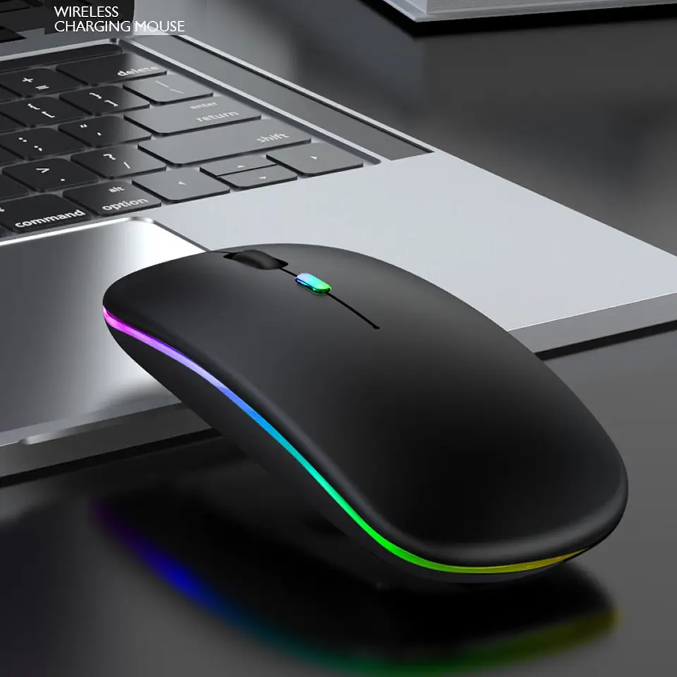 Mini wiederauf ladbare Maus Wireless Ultra-Thin Silent Mute LED-Leuchten Computer Laptop Wiederauf ladbare drahtlose Maus