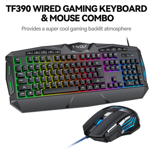 VONN fábrica personalizada TF390 con cable USB luminoso 104 teclas impermeable ergonómico teclado ratón juego para ordenador de escritorio PC Gamer - Product Image 2