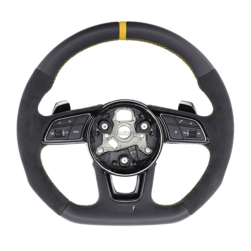 Alcantara+flat bottomed+Yellow stitching