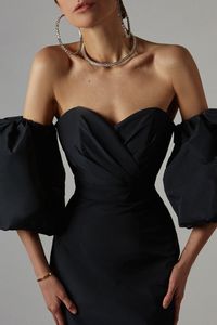 流行のドレス女性ファッションセクシーストラップレスハッブルバブルスリーブピンクドレス - Product Image 4