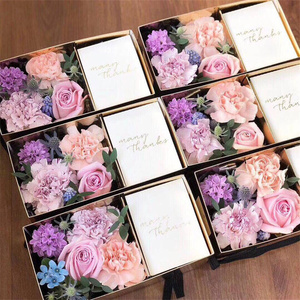 Direct Sales Rectangular Gold Handheld Folding Flower Box Recyclable Paper Separator <strong>Apple</strong> Packaging Flower Gift Box - Product Image 3