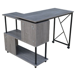 Neue Modelle Maple Cherry Holz Metall Commercial Computer Schreibtisch L-Form Büro Computer Tisch Design - Product Image 1