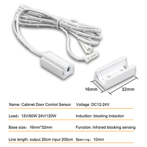 DC12V/24v智能门传感器，用于橱柜壁橱发光二极管条形灯非接触式红外接近传感器开关衣柜传感器 - Product Image 2