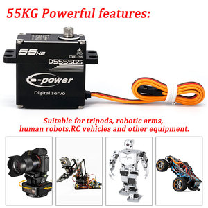 E-power Digital <strong>Rc</strong> <strong>Servo</strong> Factory Price Custom 55kg Waterproof <strong>Servo</strong> for Fixed Wing Toy PartsCoreless