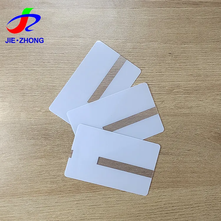Net şerit ile yüksek kalite özel PVC plastik şeffaf beyaz kimlik kartı