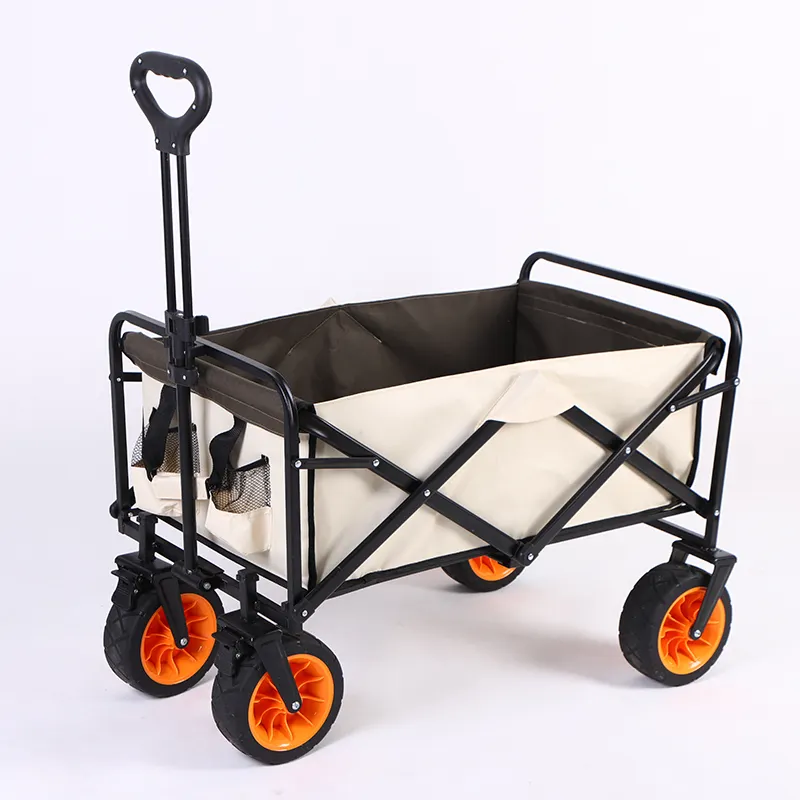 Carrello pieghevole carrello pesante pieghevole Utility Wagon tutto terreno traino esterno giardino spiaggia carro carrelli di tela