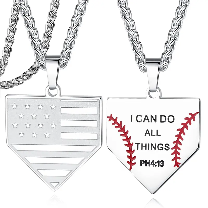 Collana di Baseball in acciaio inossidabile gioielli bandiera americana Cool compleanno anniversario di san valentino regali di natale per ragazzi adolescenti