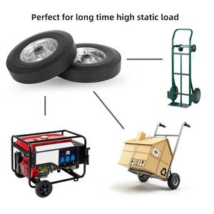<strong>10</strong>&quot; X <strong>2</strong>.<strong>5</strong>&quot; Flat Free Solid Rubber <strong>Tire</strong> with <strong>5</strong>/8&quot; Axle Bore Hole, <strong>2</strong> 1/4&quot; Offset Hub, Replacement 4.<strong>10</strong>/3.50-4&quot; for Wheelbarrow - Product Image 6