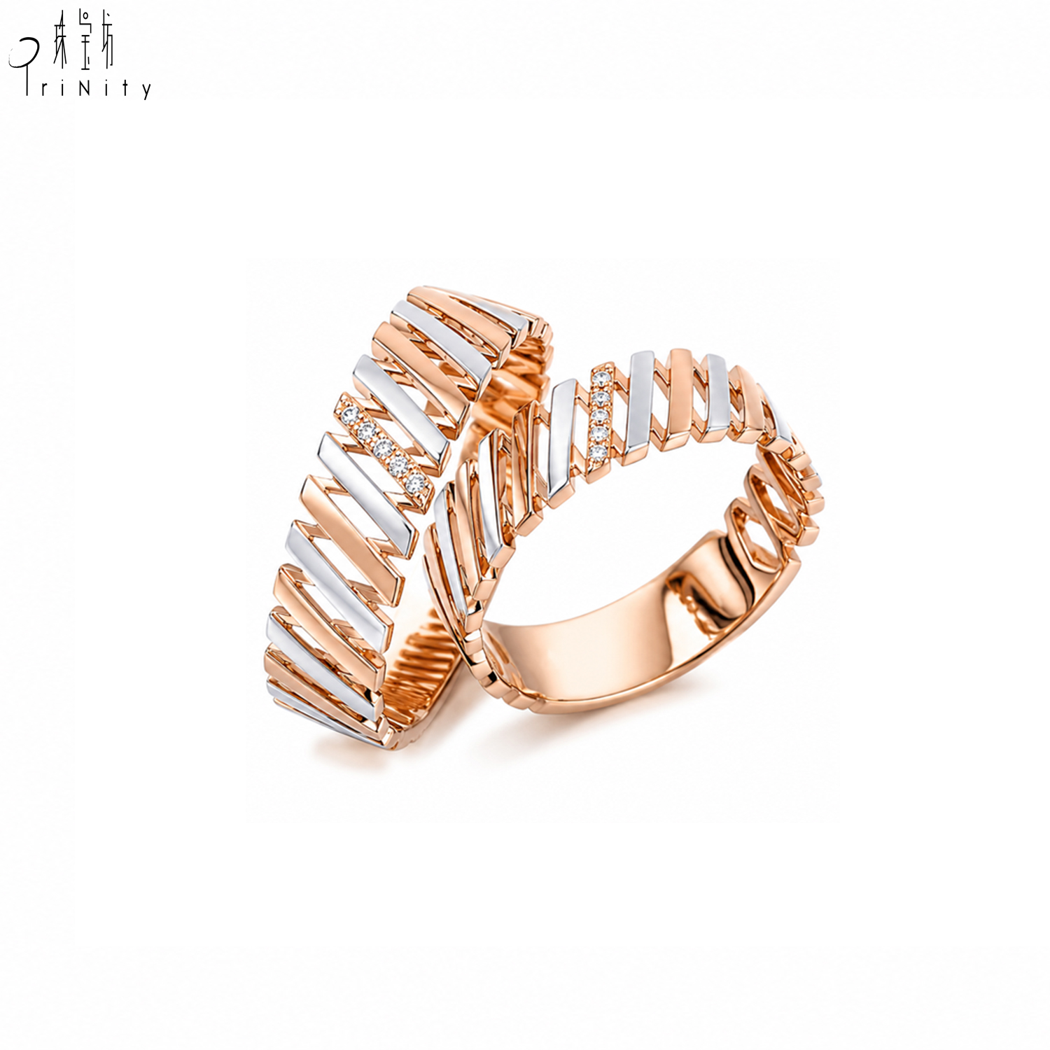 Or massif 18 carats blanc et rose