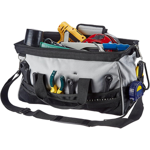 BSCI 15 Inch Heavy Duty Electrician <strong>Tool</strong> <strong>Bag</strong> with <strong>24</strong> Pockets, Wide Open Mouth <strong>Tool</strong> Box Organizer Case with Shoulder Strap