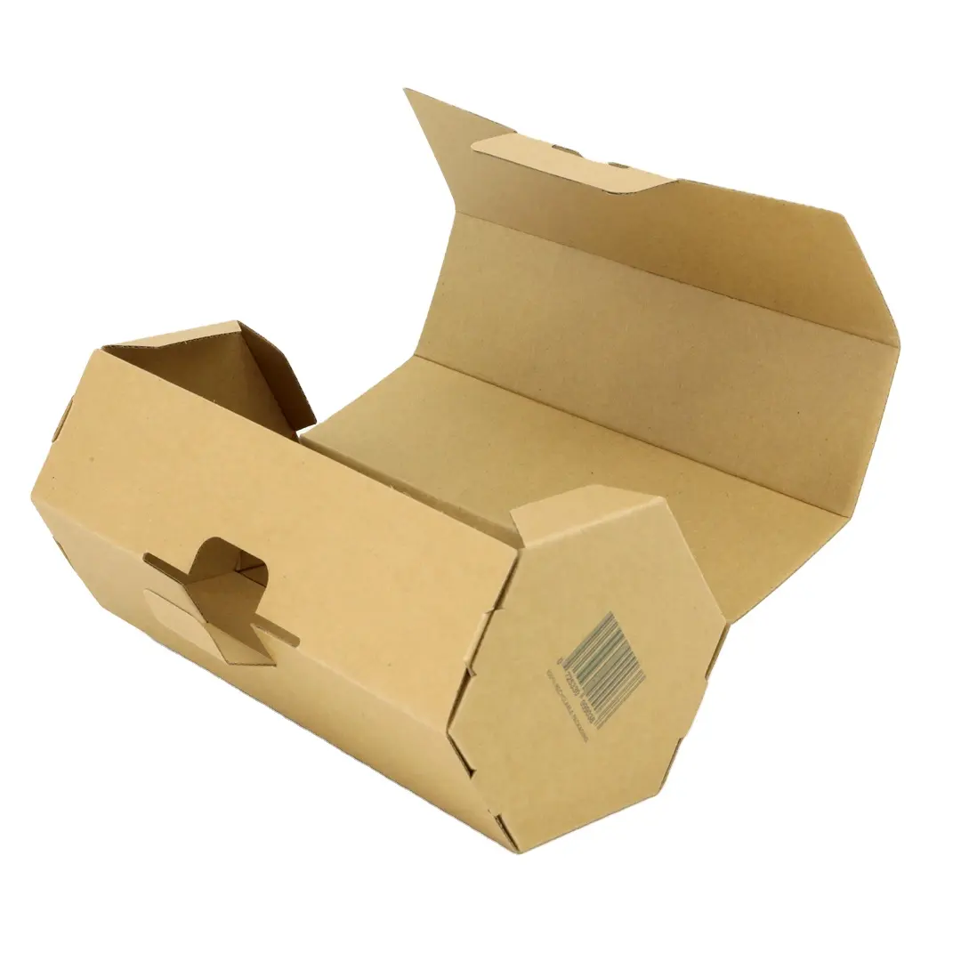 Venta al por mayor de lujo de moda marrón Kraft Color vela embalaje caja de papel hexagonal para cosméticos/productos para el hogar