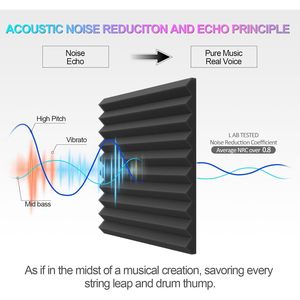 Jber 12-Pack 1 "x 12" x 12 "x 12" tấm xốp cách âm mật độ cao tự dính cho phòng tập cách âm và nêm - Product Image 5