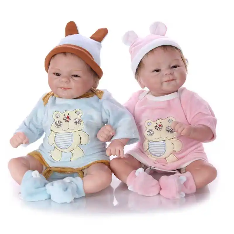 Keiumi Offre Spéciale 17 pouces 42cm bébé Reborn Fille Ou garçon Poupée Réaliste Corps En Coton Doux Poupées En Silicone