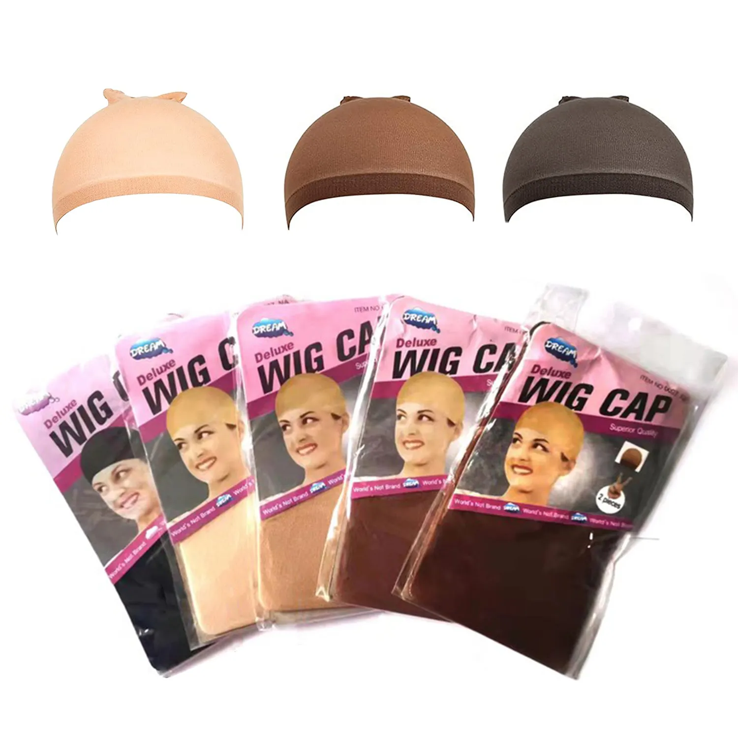 Cappuccio per parrucca in Spandex ventilato con etichetta privata personalizzata che fa parrucche parrucca marrone nudo tappo per calza