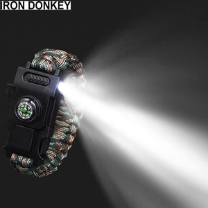 IRONDONKEY esplorazione bussola LED torcia luce di sopravvivenza fischio esterno ombrello corda di tessitura bracciale di sopravvivenza LED bracciale - Product Image 2