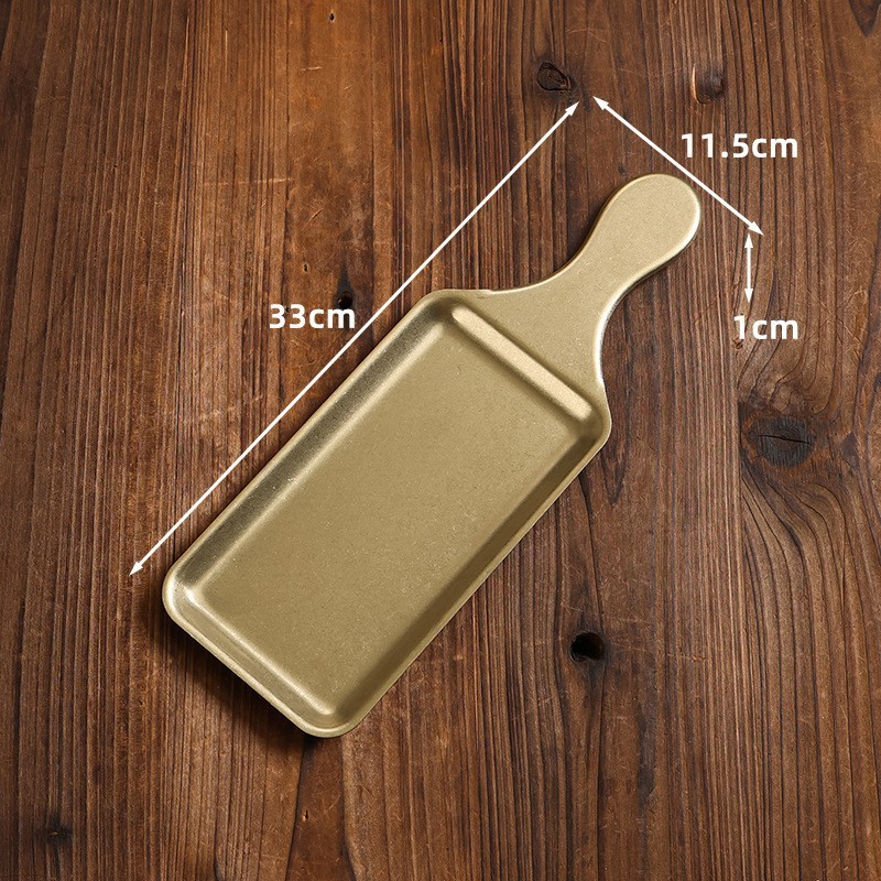 20x11.5cm Korean-style handle multi-purpose plate (retro gold)