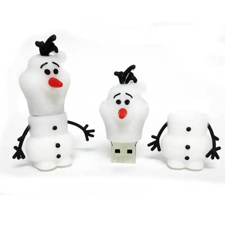 Memoria USB 2,0 de PVC para Navidad, unidad Flash USB de dibujos animados de Frozen Olaf, regalo promocional