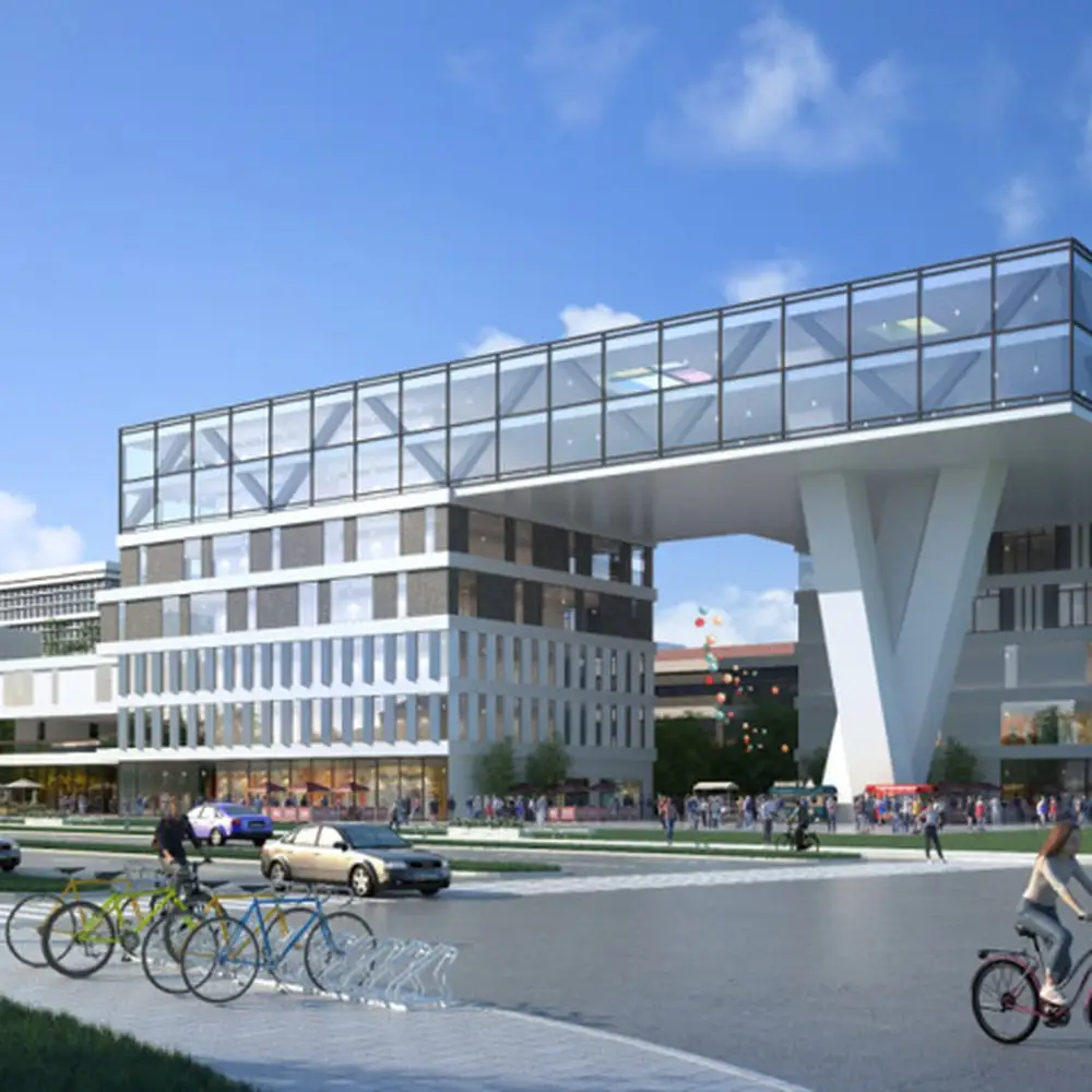 Progettazione di rendering architettonico 3d di progettazione di presentazione dell'edificio chiuso supermercato PATONE