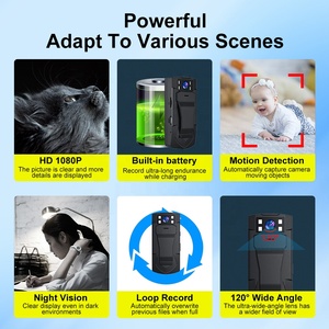 QZT Mini Full HD 1080p Conference <strong>Camera</strong> with Smart Recording Motion Detection Back Clip CMOS Imaging Sensor Video Media Type - Product Image 3
