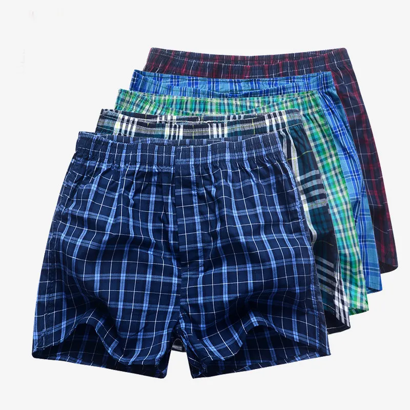 Pantaloni da casa da uomo a quadri di base personalizzati a basso prezzo pantaloncini da boxer da uomo in cotone sportivo di alta qualità